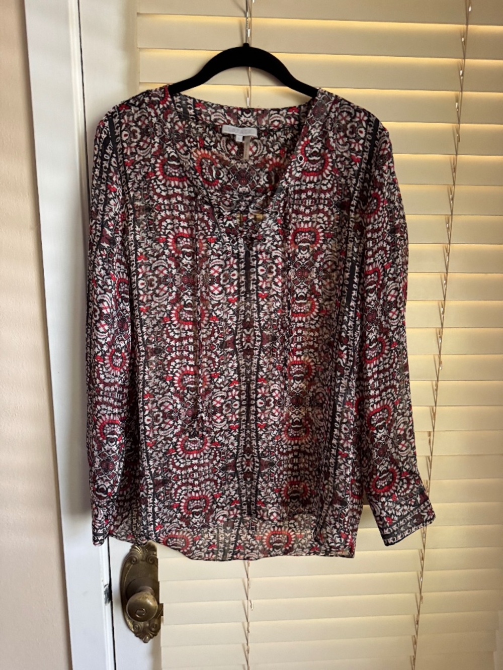 Sheer, floaty top with front ties